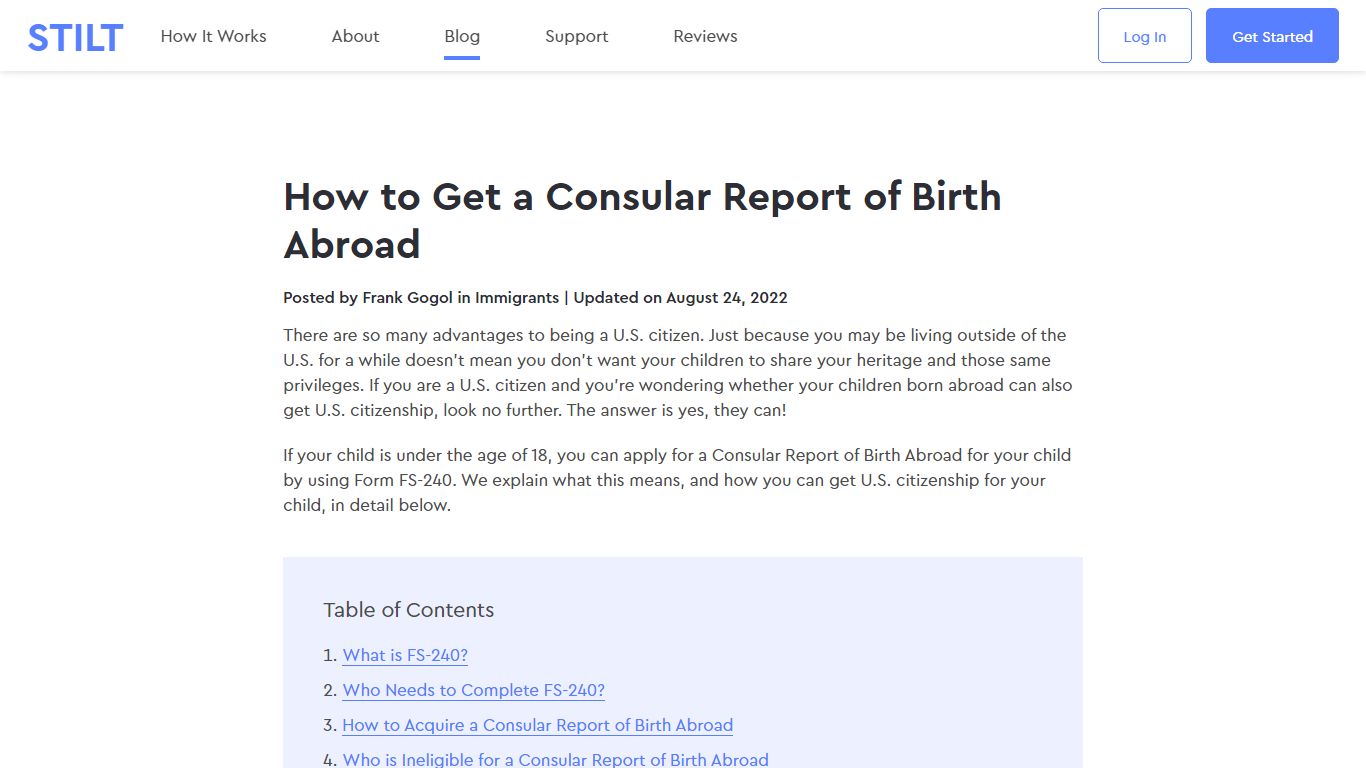 How to Get a Consular Report of Birth Abroad - Stilt Blog